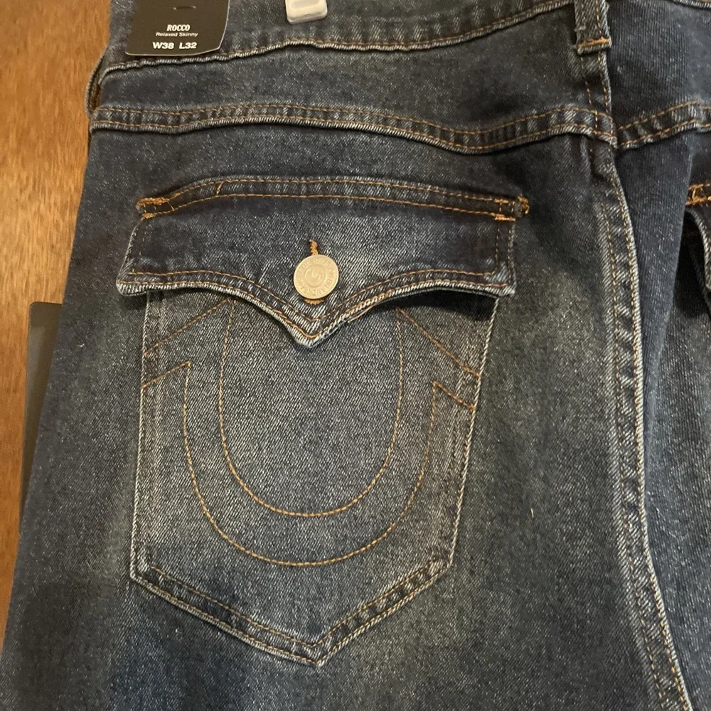 True Religion Rocco‎ Flap Blue Jeans Skinny - Dark Shivering Wash 38x32